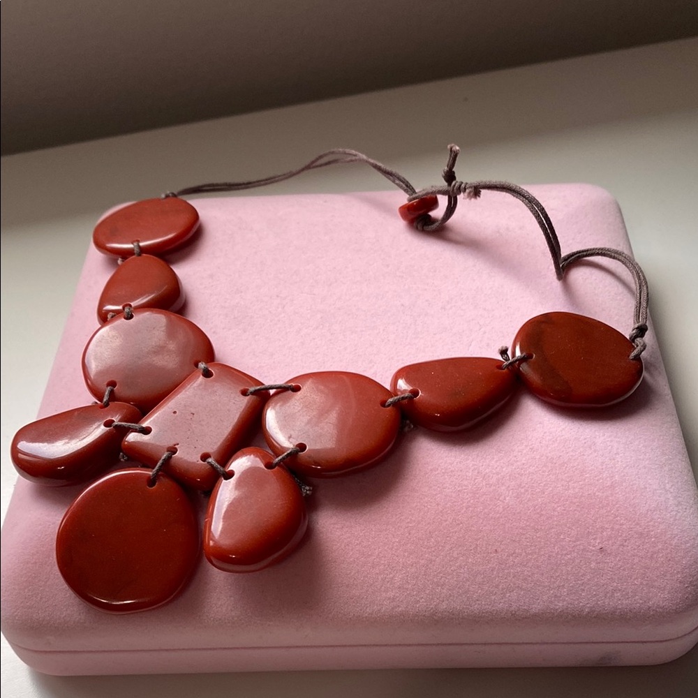 Bold Red Stone Necklace. EUC